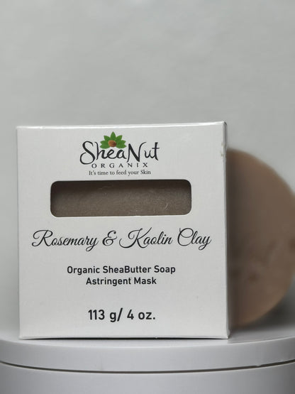 Rosemary & Kaolin Clay- Organic Shea Butter + Rosemary Soap- Astringent Mask